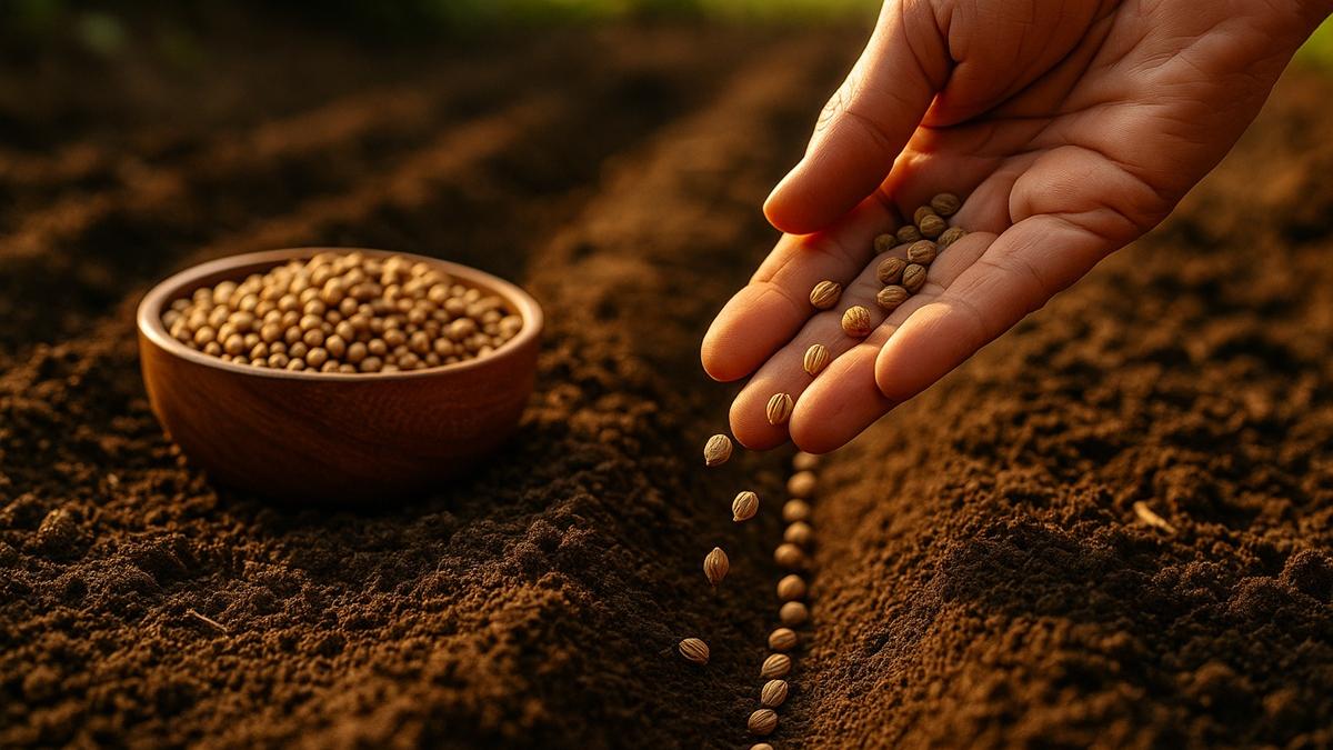 Посев кориандра под зиму