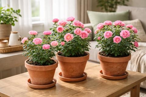 Укрывной слой из садовой земли защищает корни горшечных роз зимой — Mein schöner Garten