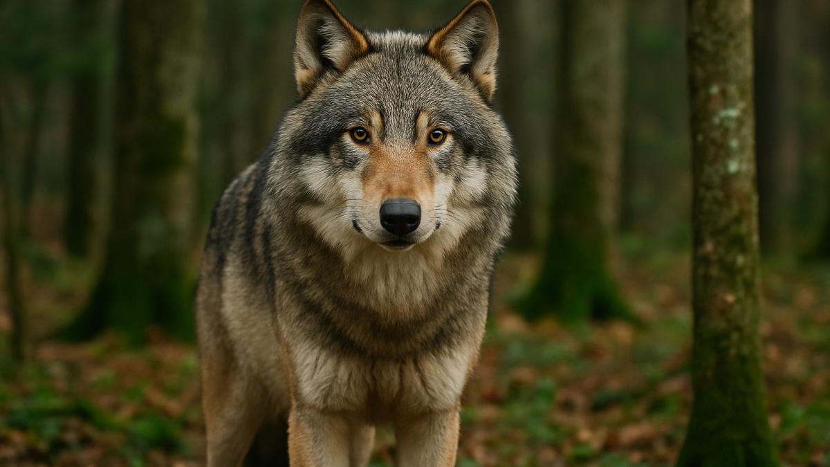 Волк в лесу