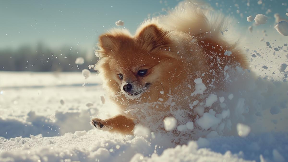 Собака в снегу