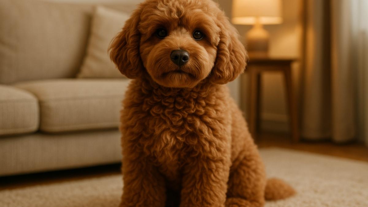 Собака кокапу с кудрявой шерстью