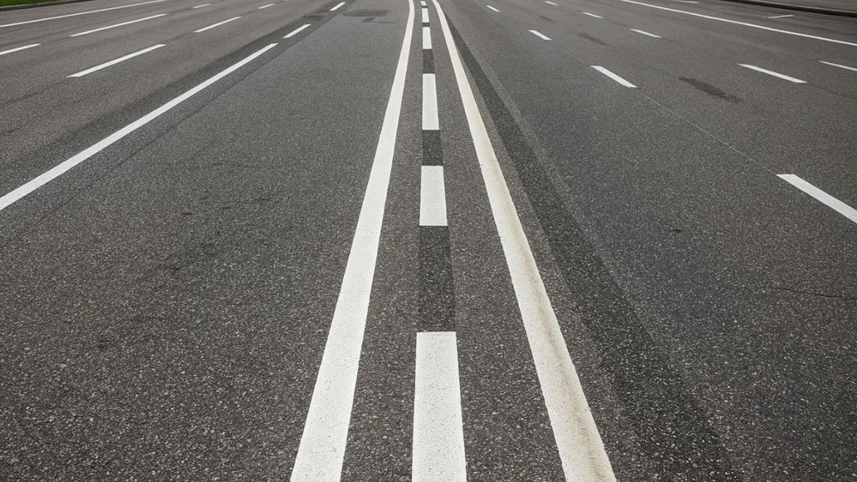Дорожная разметка на шоссе