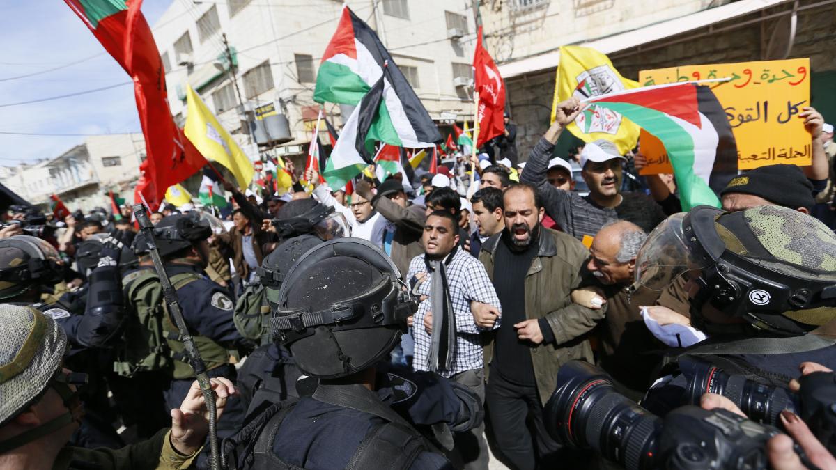 Palestinians demonstrate in the 20th anniversary of the Massacre of Hebron Palestinians demonstrate in the 20th anniversary of the Massacre of Hebron