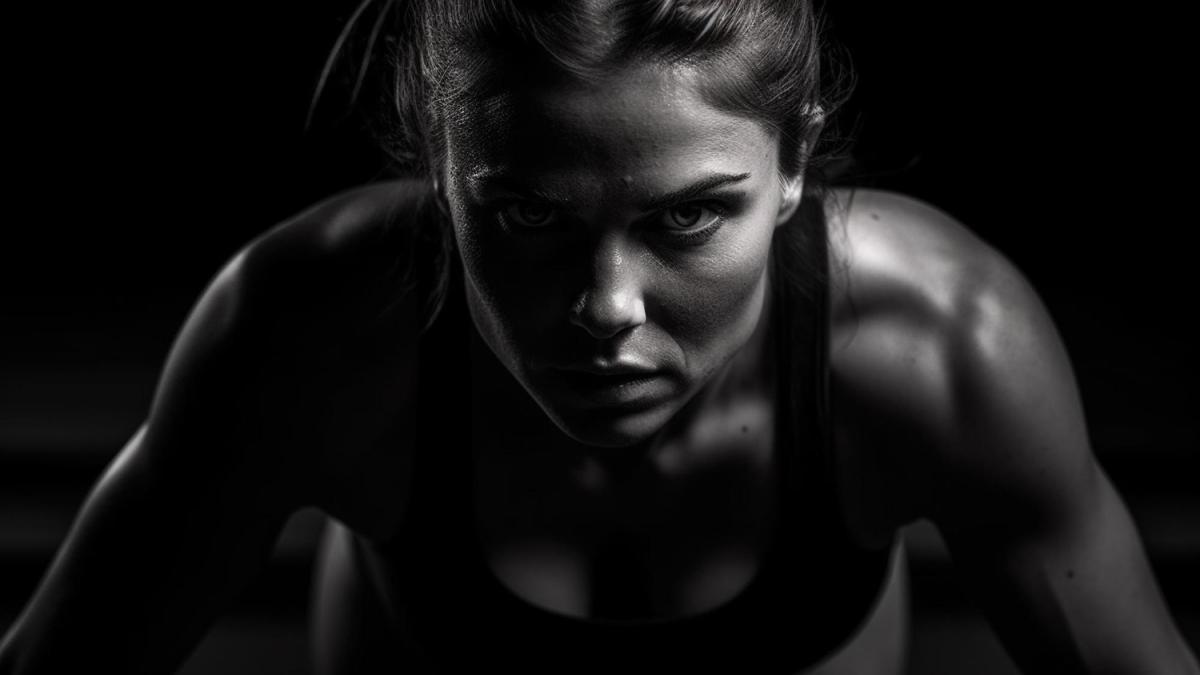 Девушка занимается спортом