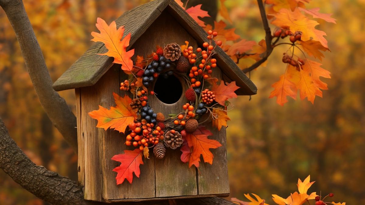 Осенний скворечник в саду
