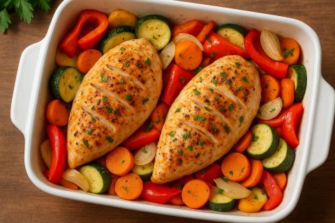 Куриная грудка с грибами и сыром в духовке остается сочной благодаря сметане