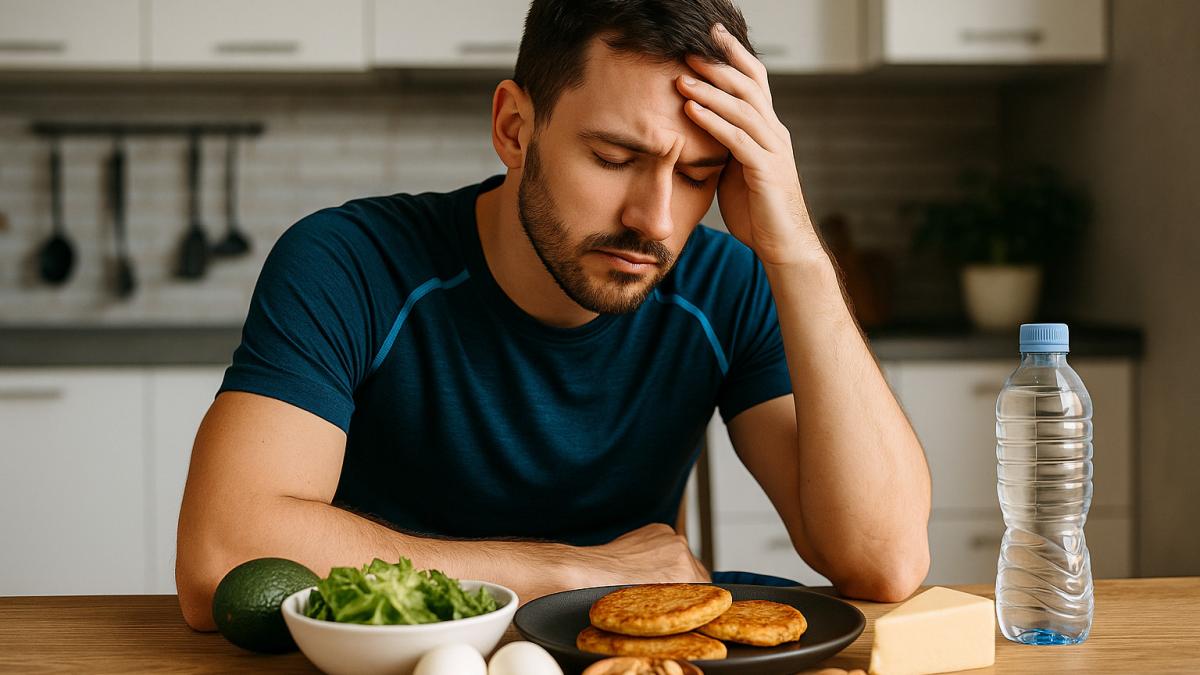 Спортсмен переживает кето-грипп