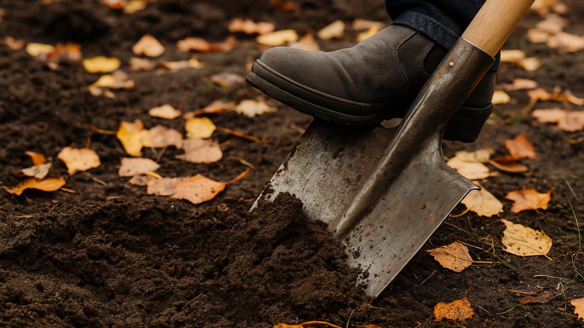 садовод с лопатой