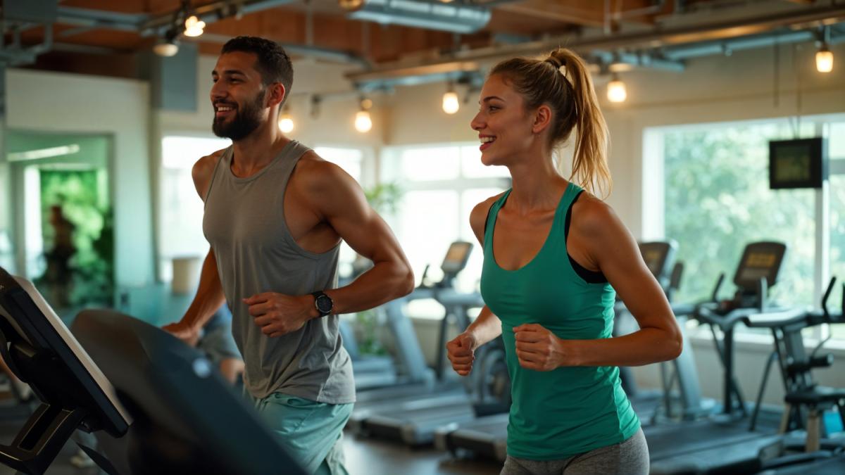 Люди, занимающиеся спортом в тренажерном зале