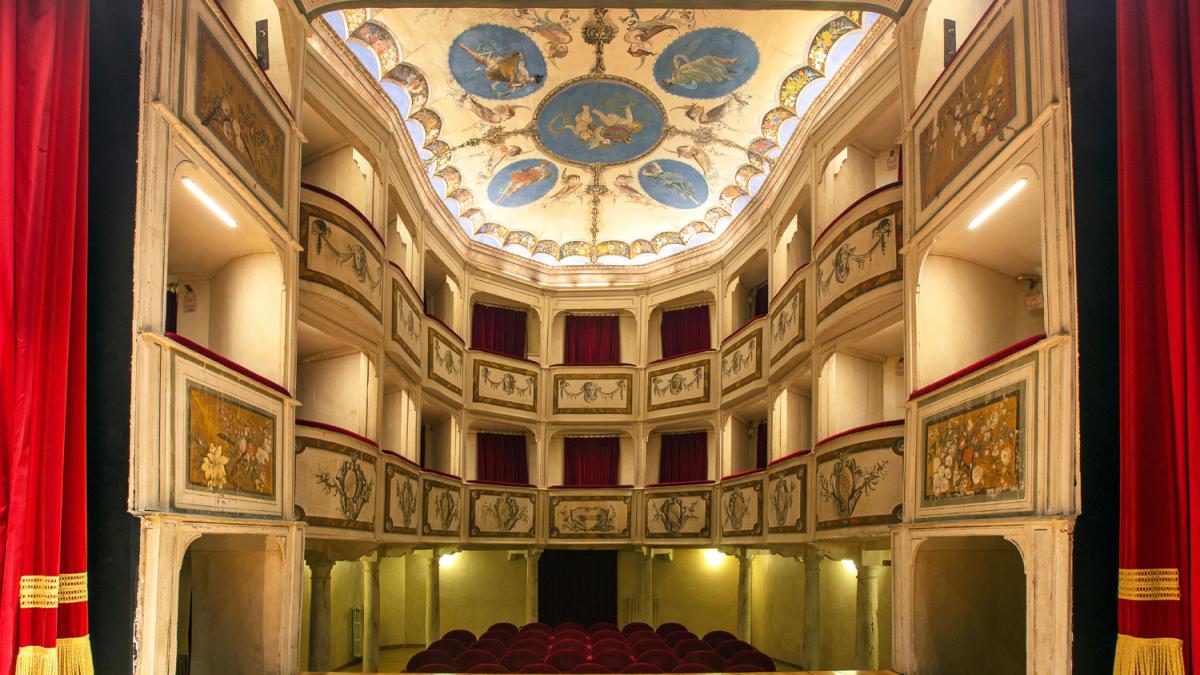 Интерьер театра делла Конкордия в Италии Интерьер театра делла Конкордия в Италии