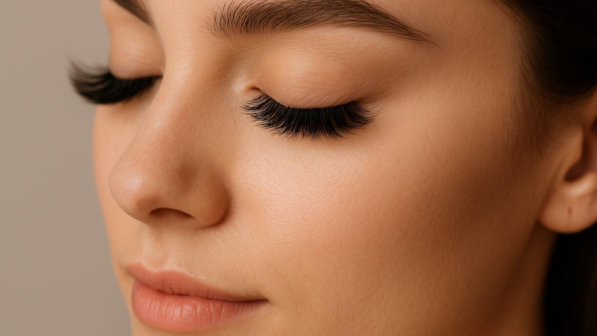 Наращенные ресницы крупным планом Наращенные ресницы крупным планом