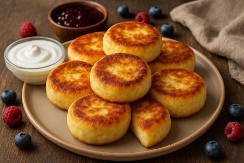 Сырники из творога с рисовой мукой получаются нежными и ароматными