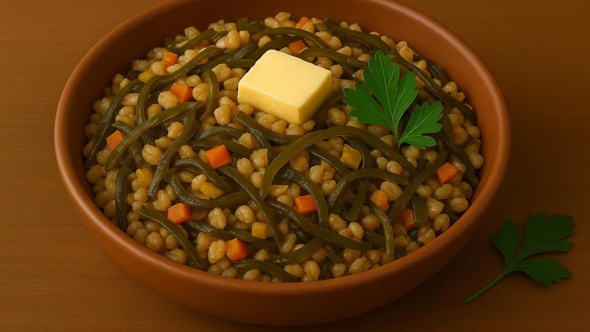 Каша из ячки с морской капустой Каша из ячки с морской капустой