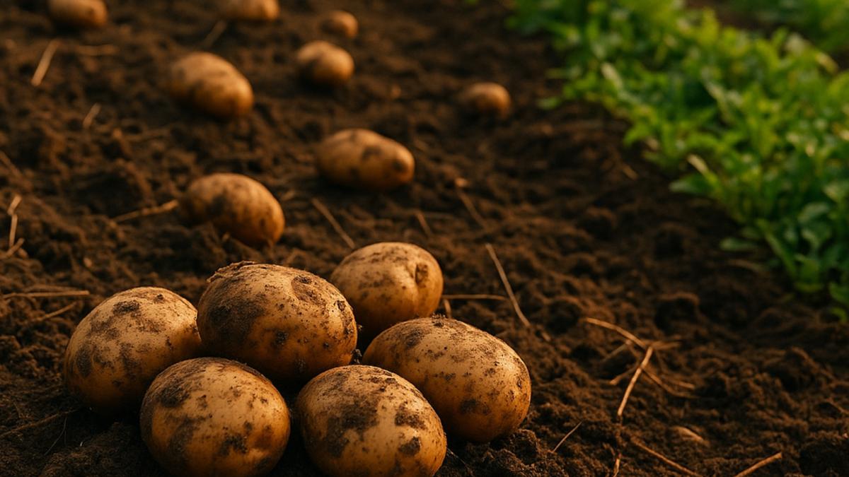 Осенний картофельный участок
