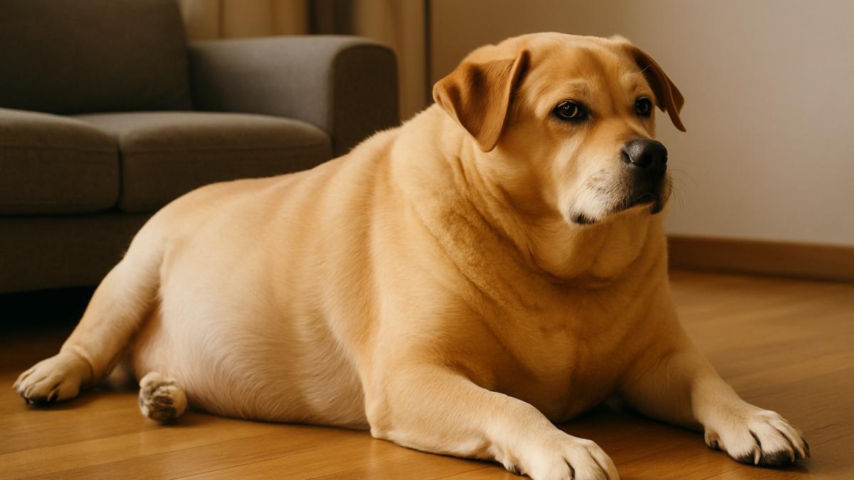 Домашняя собака с лишним весом
