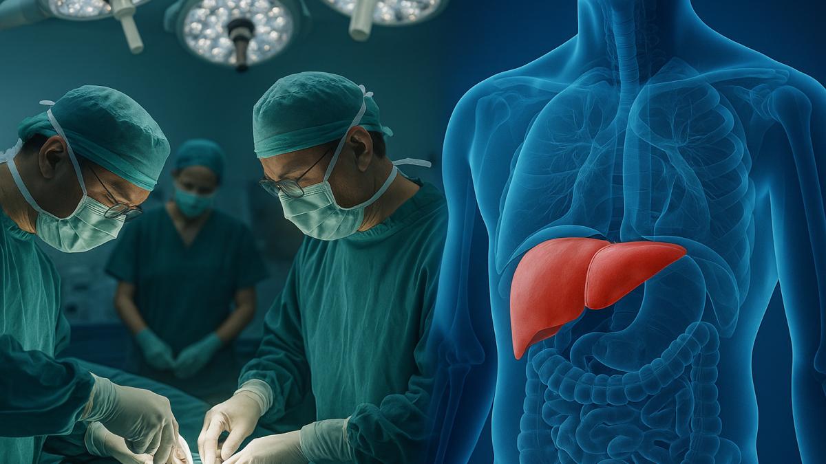 хирурги проводят операцию по пересадке печени