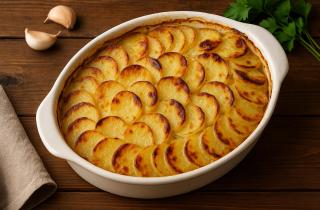 Картошка по-французски с курицей в духовке готовится с майонезом