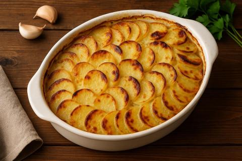 Картошка по-французски с курицей в духовке готовится с майонезом