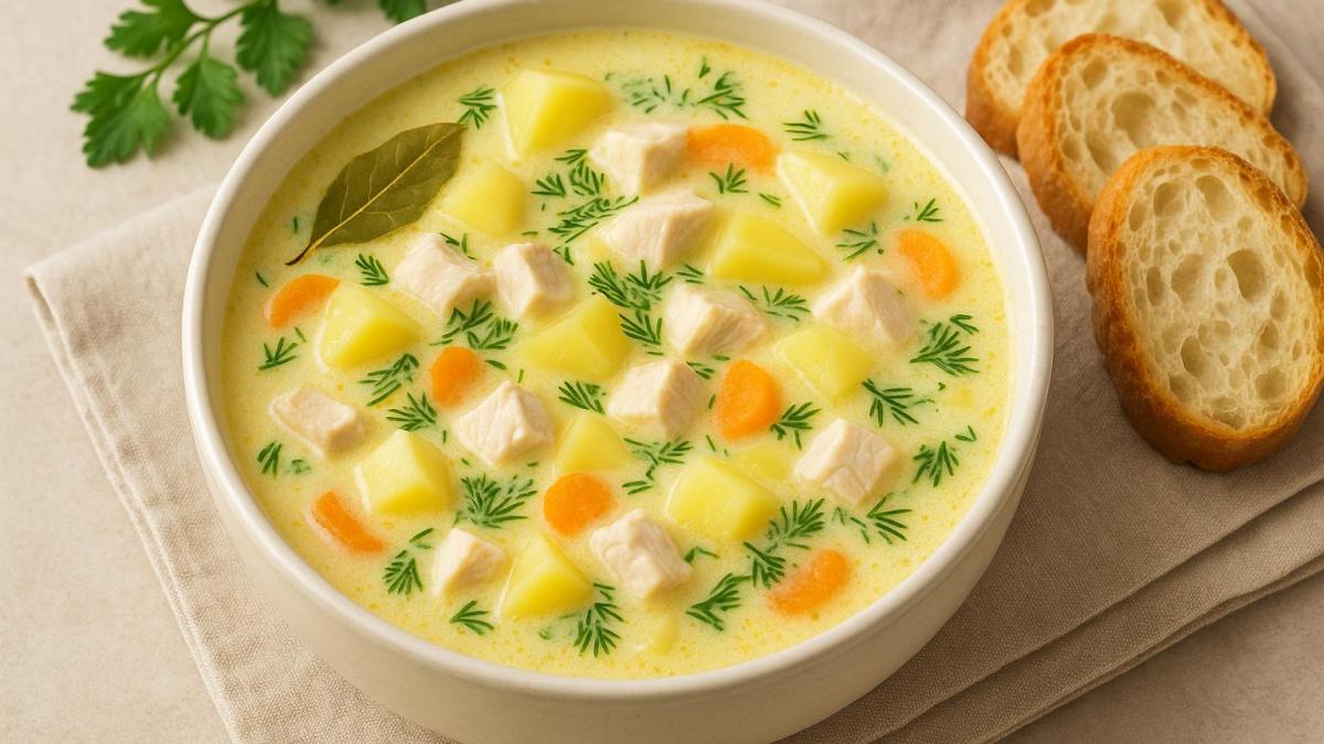 Сырный суп по-французски с курицей