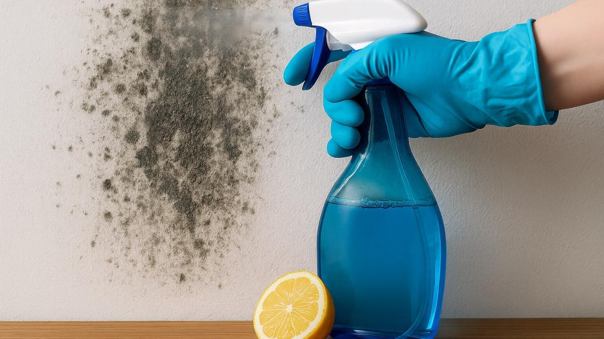 Удаление плесени со стены Удаление плесени со стены