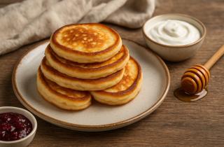 Оладьи на ряженке получаются пышными из-за естественной реакции соды — повар