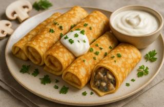 Беру яйца, молоко и муку — выпекаю блины, которые сами просятся на фаршировку мясом