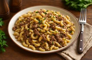 Макароны с тушёнкой на сковороде готовятся за 30 минут — повар