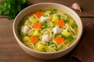 Диетологи отметили, что куриный суп с лапшой остаётся самым универсальным и лёгким блюдом для ежедневного питания