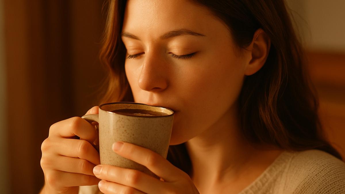 Девушка с утренним кофе