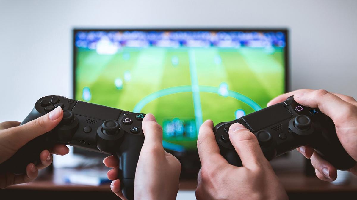 Two Person Playing Sony Ps4 Two Person Playing Sony Ps4