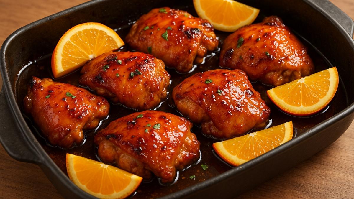 Куриные бёдра с апельсинами