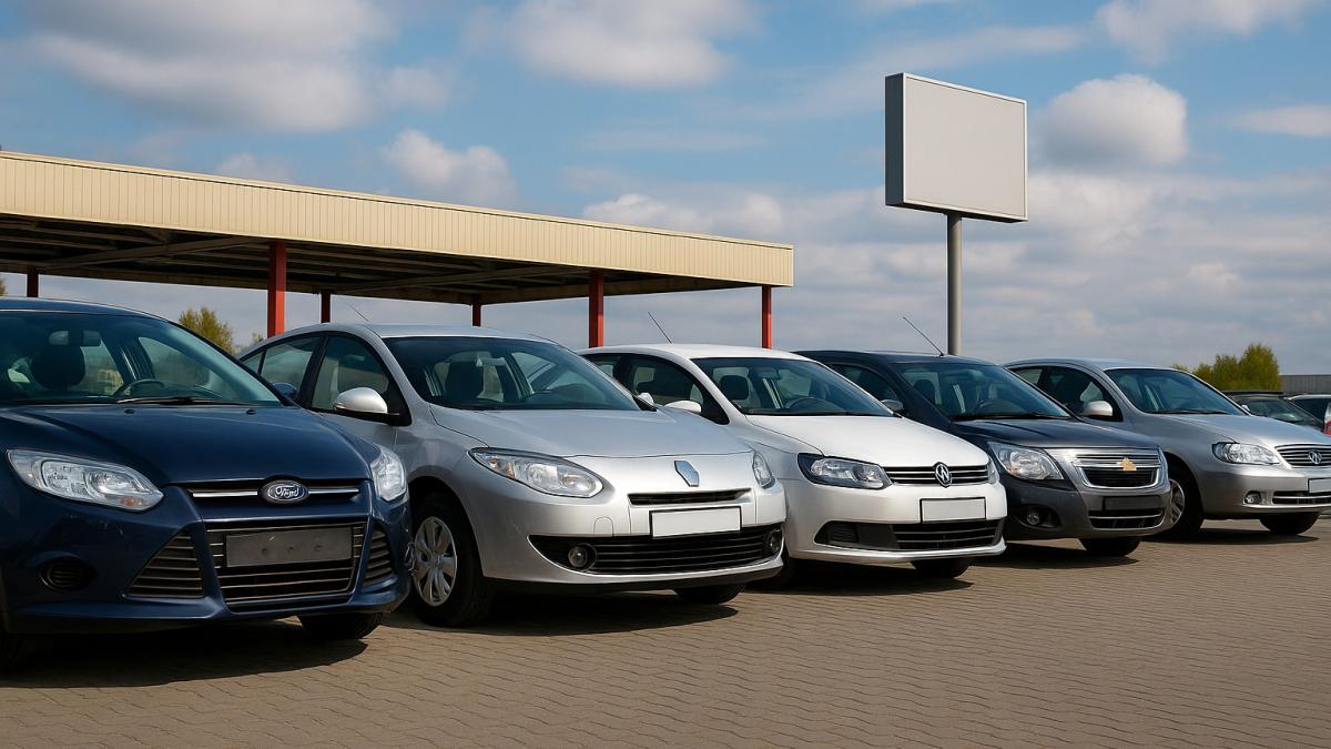 стоянка с подержанными машинами стоянка с подержанными машинами