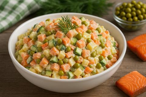 Классический салат оливье с яблоком требует добавления кисло-сладкого сорта — повар