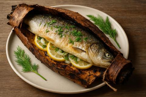 Рецепт сазана в фольге с лимоном и луком для духовки