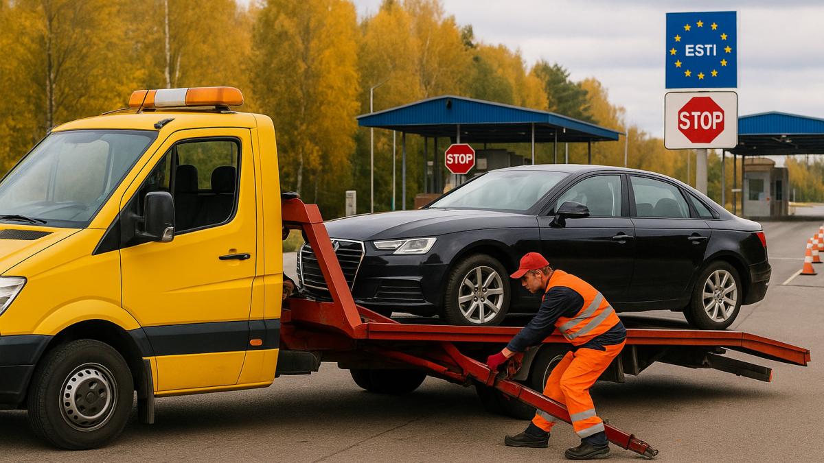 эвакуатор и легковой автомобиль