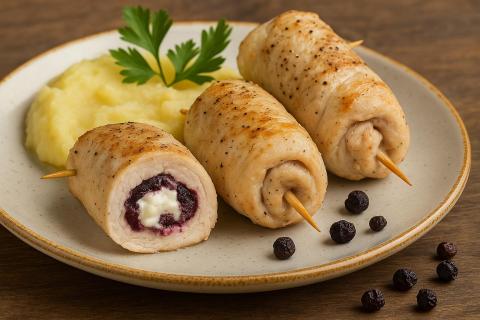 Куриные рулетики с сыром на сковороде сохраняют сочность мяса при обжарке