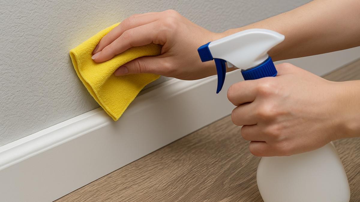 Мытьё плинтуса в доме