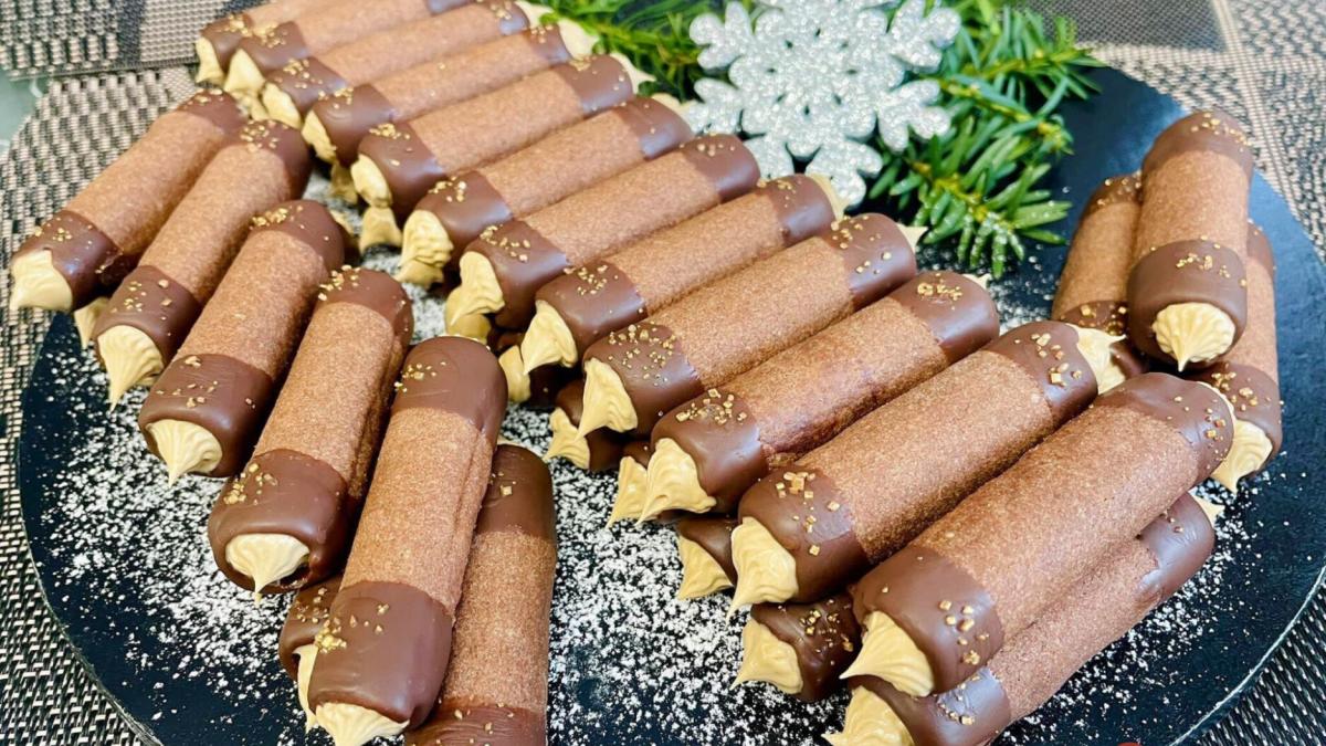 Шоколадные трубочки с кремом