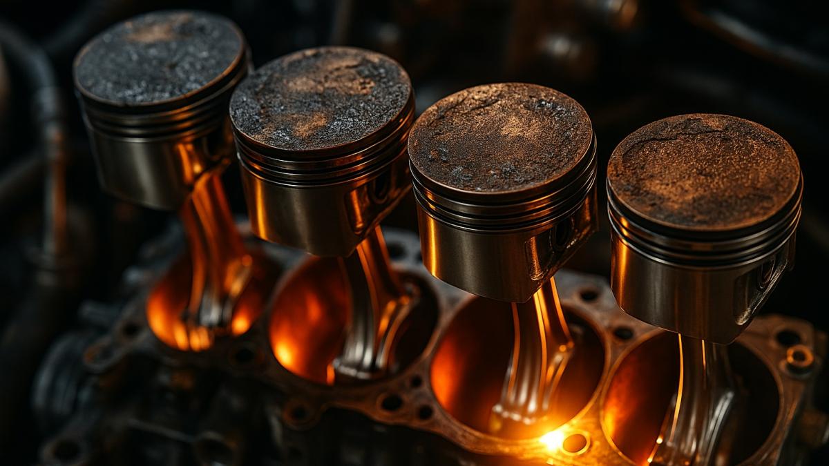 Поршни двигателя крупным планом