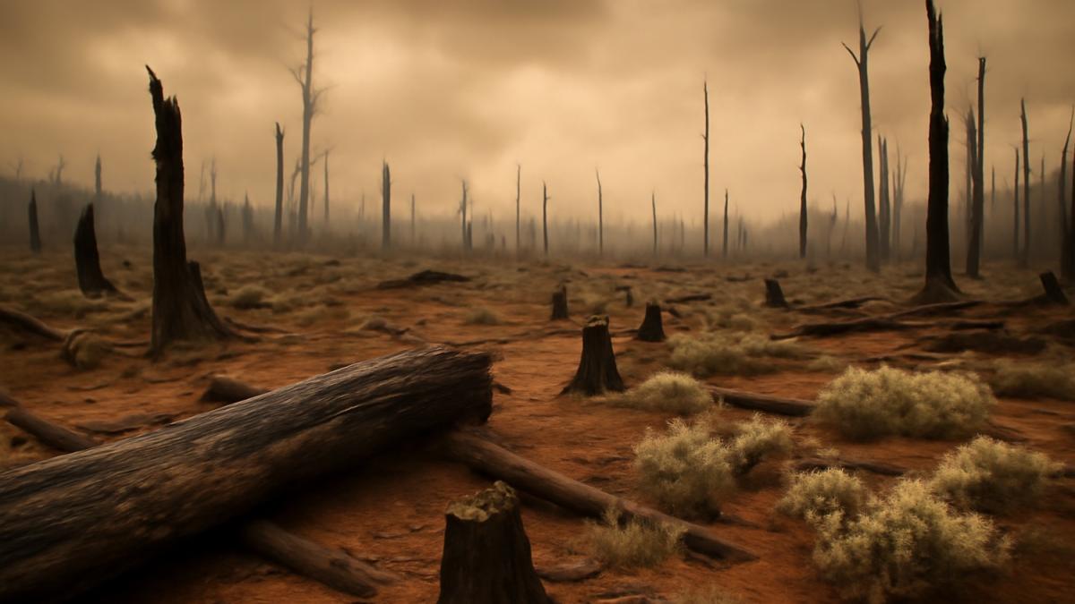 Уничтоженные леса после древнего вымирания