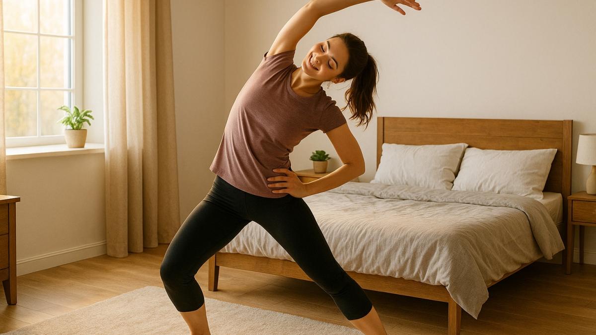 Утренняя зарядка в спальне