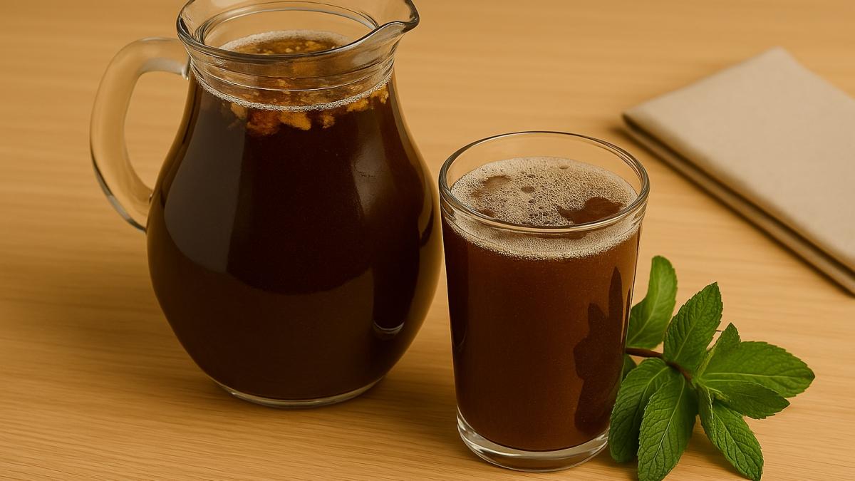 Травяной квас с багульником и мятой