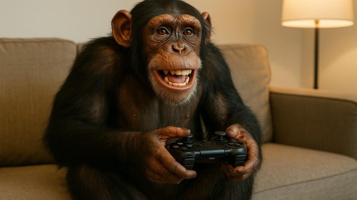 обезьяна с джойстиком