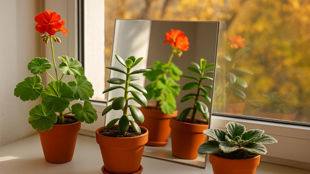 цветы с зеркалом