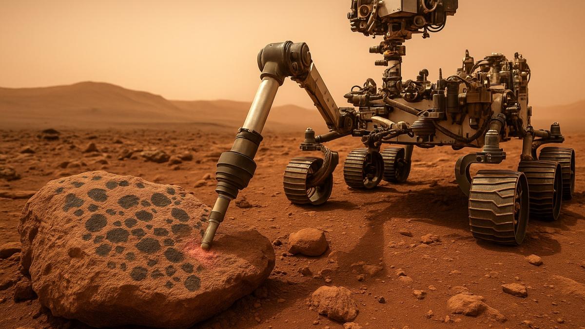 Марсоход бурит камень с потенциальными следами жизни