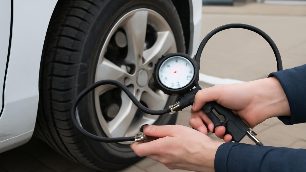 Проверка давления в шине