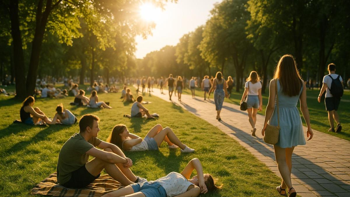 Жаркий день в московском парке