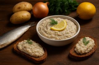 Домашний куриный паштет с грецкими орехами взбивают в блендере для достижения гладкой текстуры