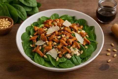 Салат Лесная поляна с курицей и маринованными грибами сохраняет форму — повар