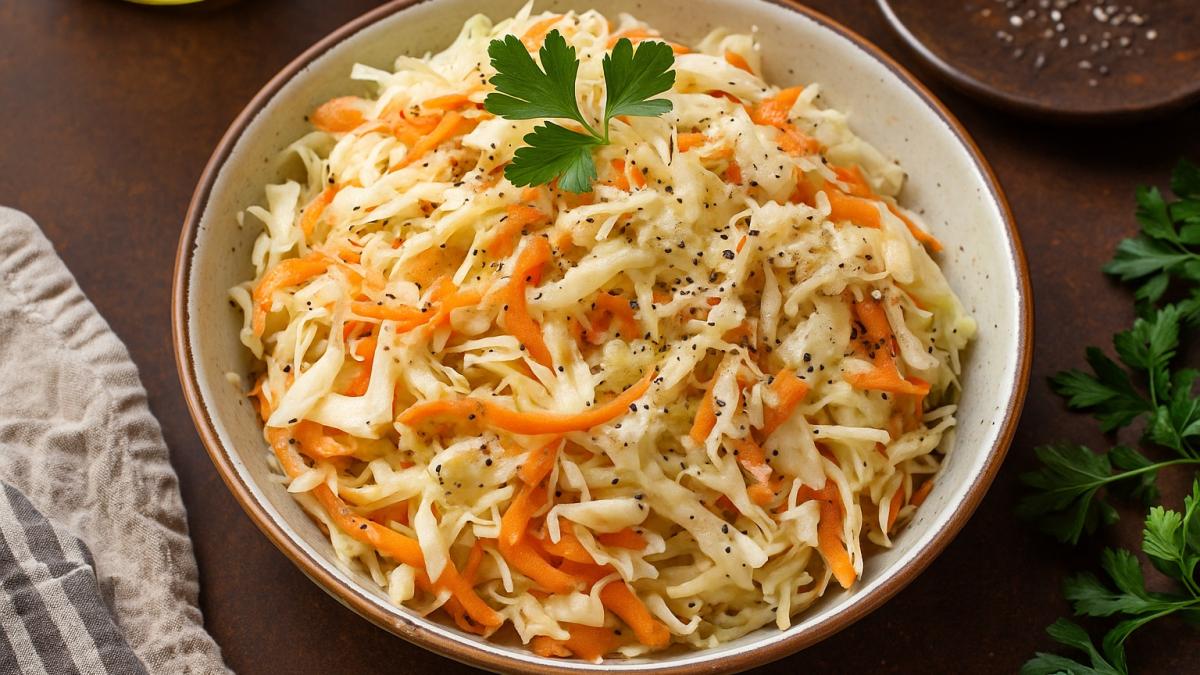 Салат из капусты, моркови и семян чиа